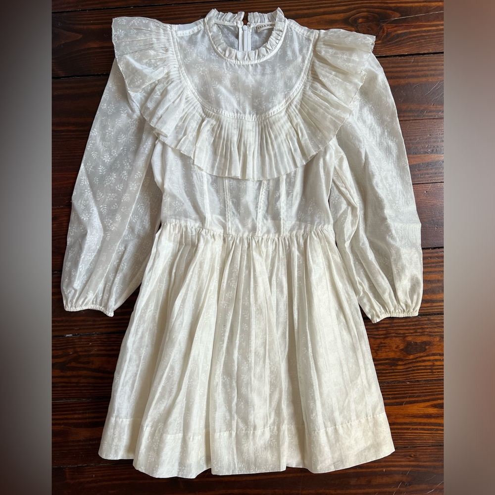Ulla Johnson Cream Ruffle Dress Size 4.